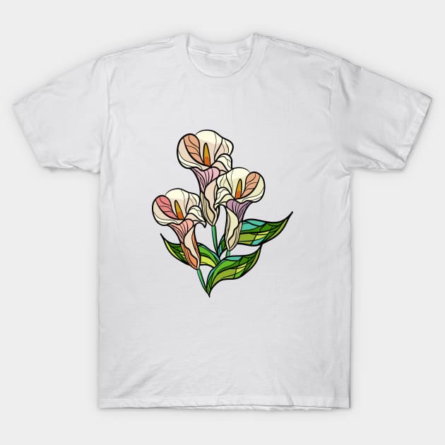 Calla lilies T-Shirt by Maria Zavoychinskiy 